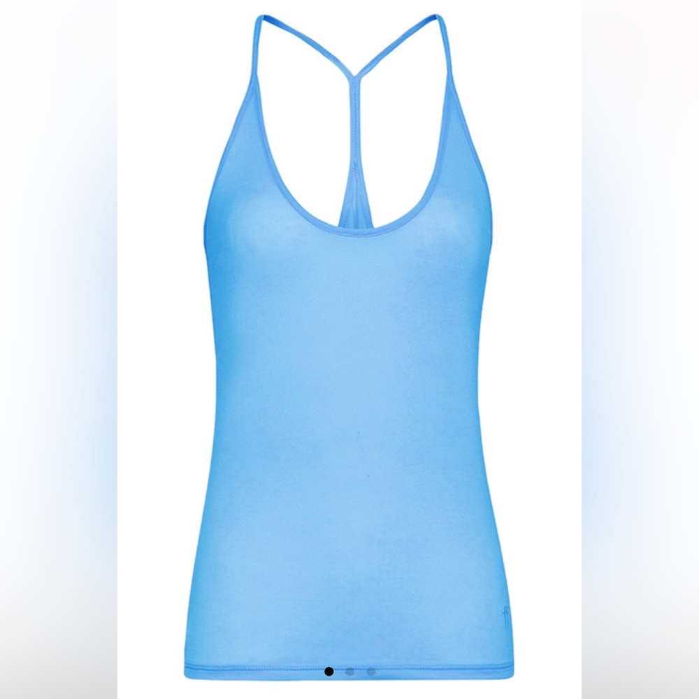 NWT $138 forte_forte made in Italy 100% cotton tank top sea blue 9204_my t-shirt